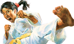 image of girl playing karate for Amazing Faces picture book