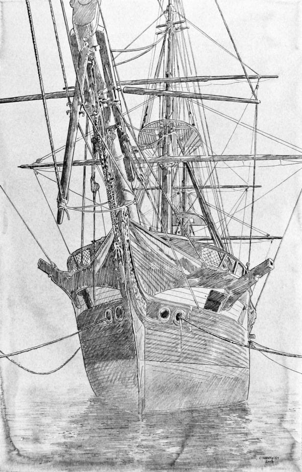 tall ship illustration by Chris Soentpiet