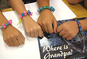They will share their Memory Bracelets at home with their family.