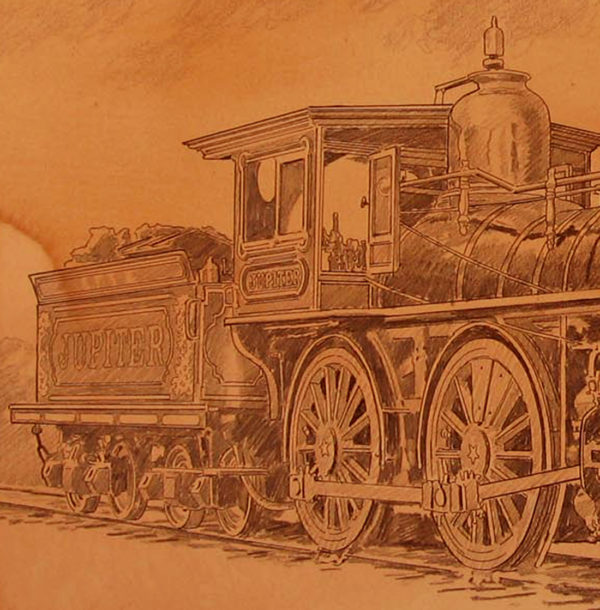 STEAM TRAIN JUPITER (original art) - Image 3