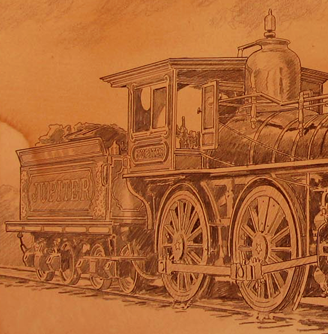 STEAM TRAIN JUPITER (original art) - Image 3
